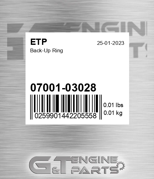 07001-03028 Back-up Ring for ETP