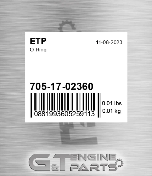705-17-02360 ETP O-ring