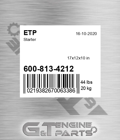 600-813-4212 Starter for ETP