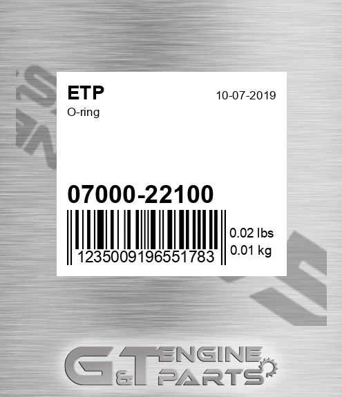 07000-22100 O-ring for ETP
