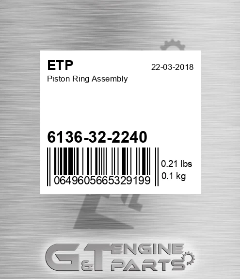 6136-32-2240 Piston Ring Assembly for ETP