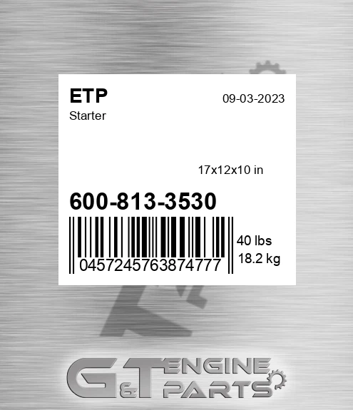 600-813-3530 Starter for ETP