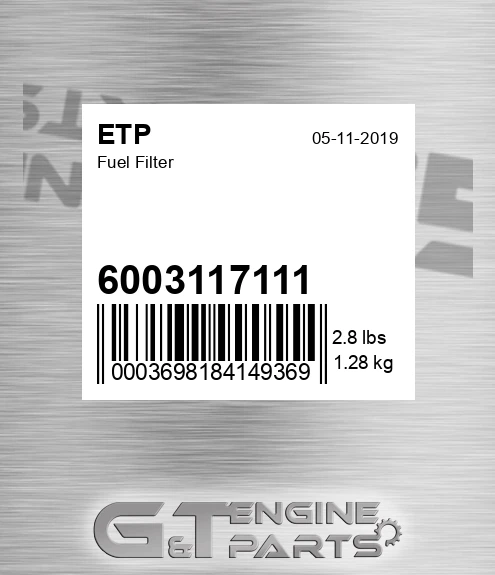 6003117111 Fuel Filter for ETP