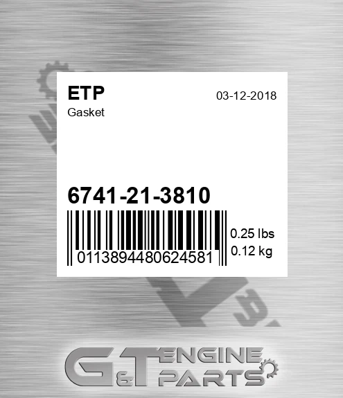 6741-21-3810 Gasket for ETP