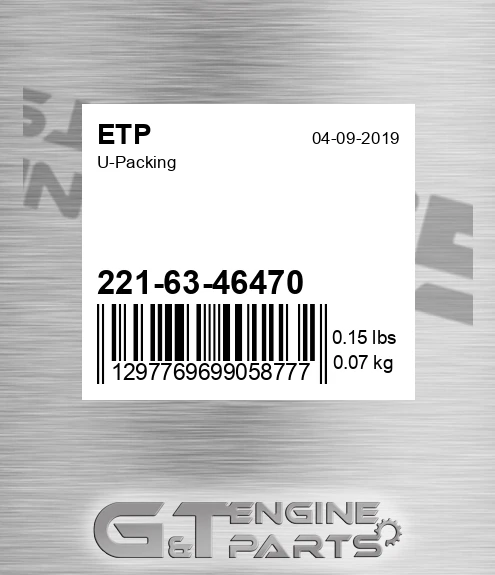221-63-46470 U-packing for ETP