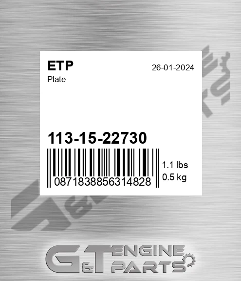 113-15-22730 Plate