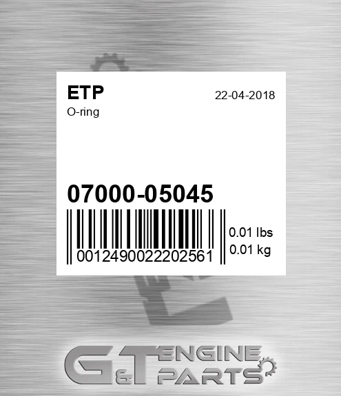 07000-05045 O-ring for ETP