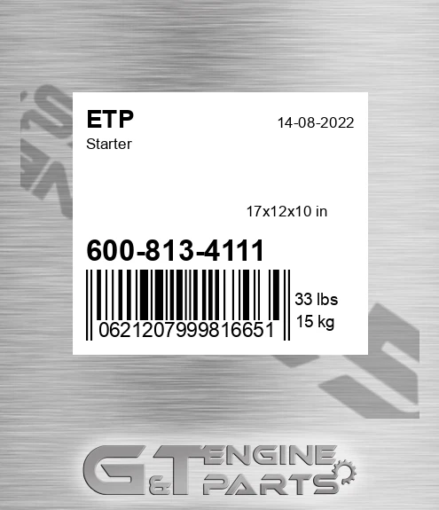 600-813-4111 Starter for ETP