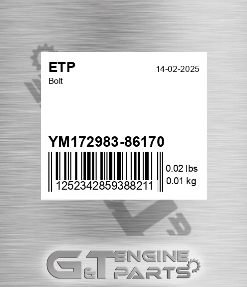 YM172983-86170 Bolt