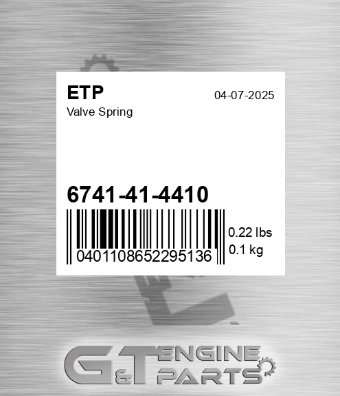 6741-41-4410 Valve Spring for ETP