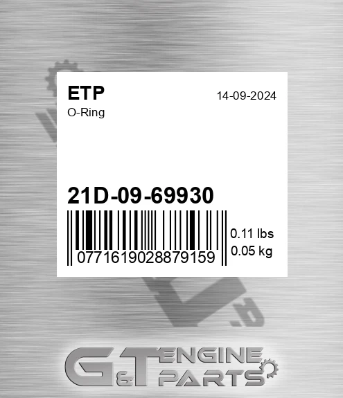 21D-09-69930 O-ring for ETP