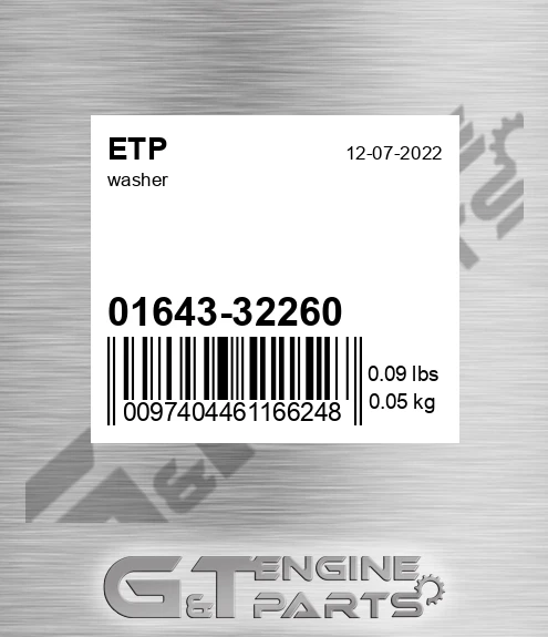 0164332260 Washer for ETP
