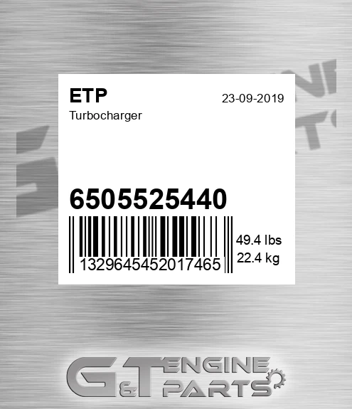 6505525440 Turbocharger for ETP