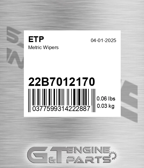 22B7012170 Metric Wipers