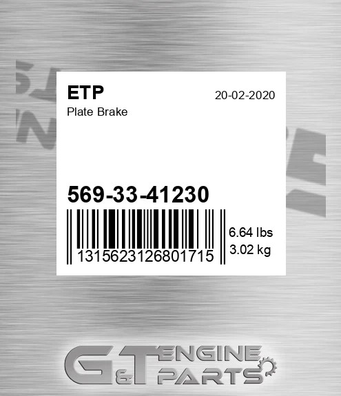 569-33-41230 Plate Brake for ETP