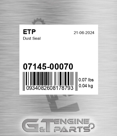 0714500070 Dust Seal for ETP