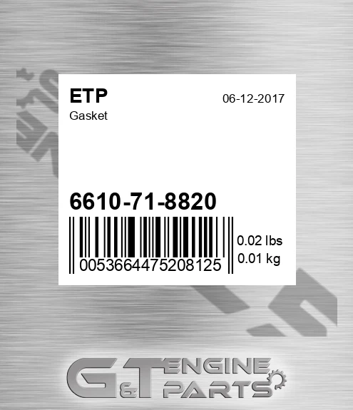 6610-71-8820 Gasket for ETP