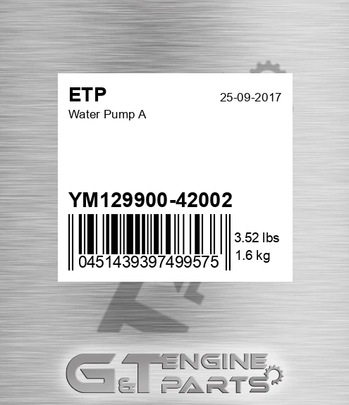 YM129900-42002 Water Pump A