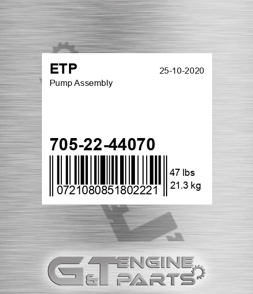705-22-44070 Pump Assembly
