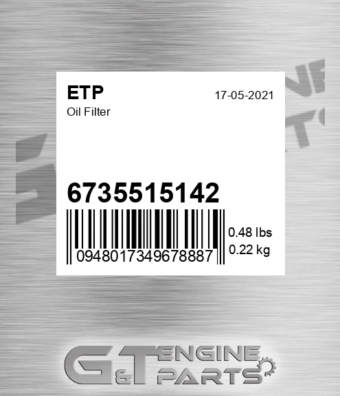 6735515142 Oil Filter for ETP