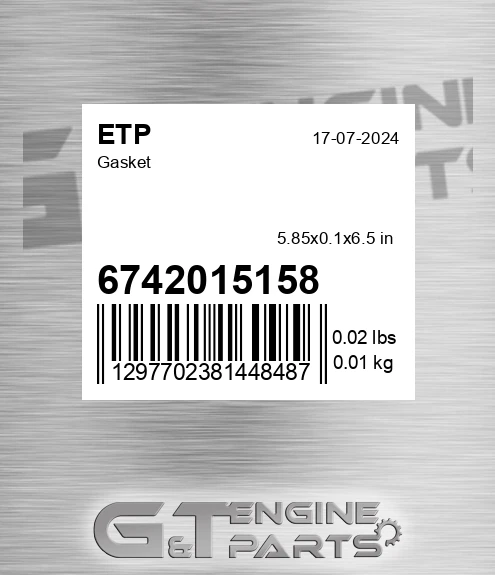 6742015158 Gasket for ETP