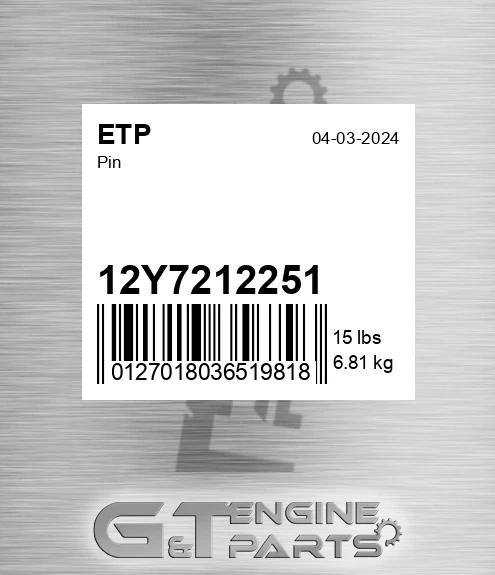 12Y7212251 Pin for ETP