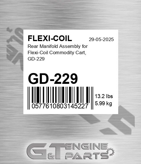GD-229 Rear Manifold Assembly For Commodity Cart,