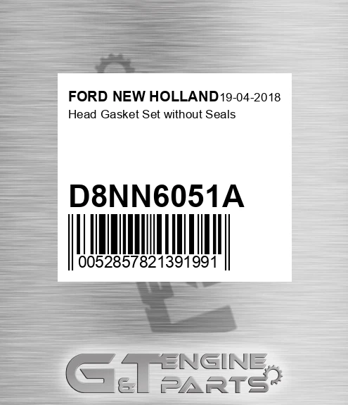 D8NN6051A Head Gasket Set Without Seals