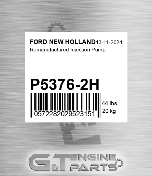 P5376-2H Remanufactured Injection Pump for FORD NEW HOLLAND