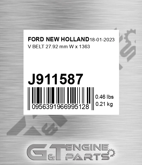 J911587 FORD NEW HOLLAND V Belt 27.92 Mm W X 1363