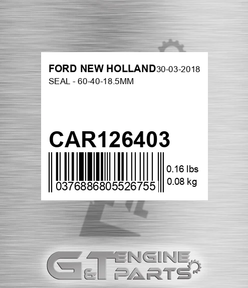 CAR126403 Seal - 60-40-18.5mm