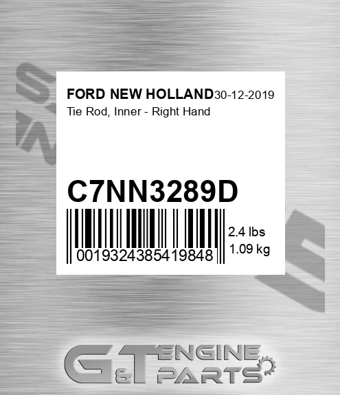 C7NN3289D Tie Rod, Inner - Right Hand