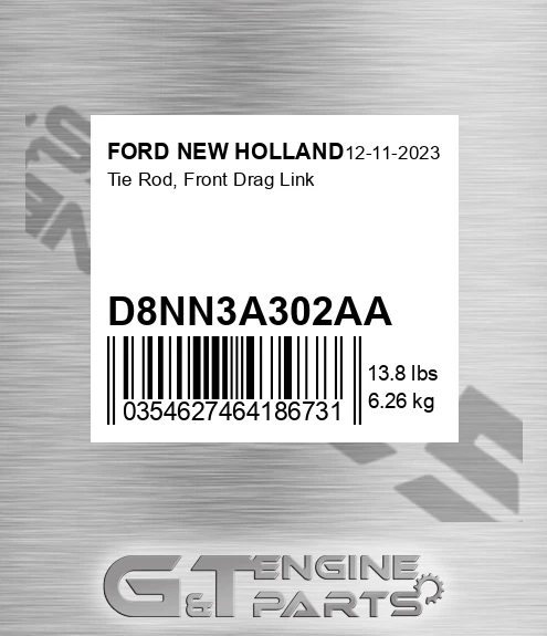 D8NN3A302AA Tie Rod, Front Drag Link
