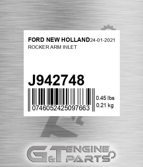 J942748 FORD NEW HOLLAND Rocker Arm Inlet