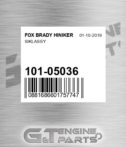 101-05036 Siklassy for FOX BRADY HINIKER