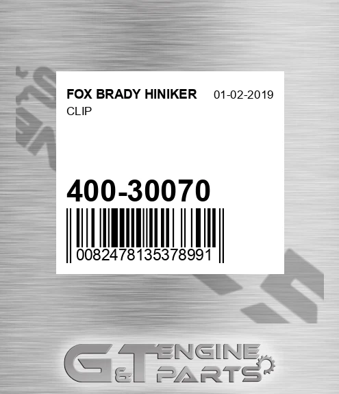 400-30070 Clip for FOX BRADY HINIKER