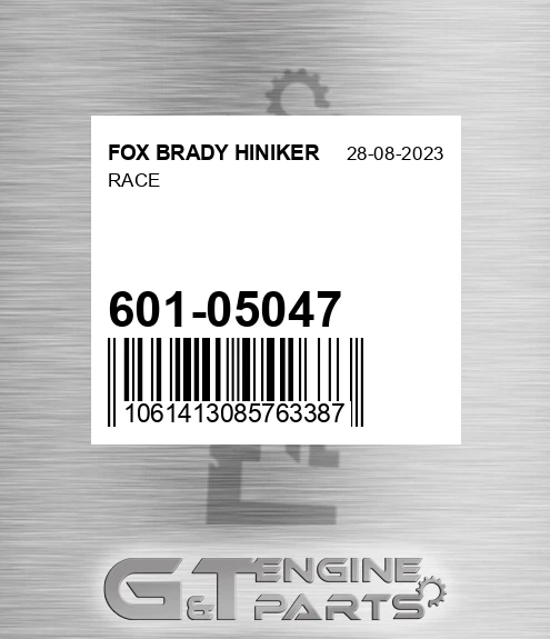 601-05047 Race for FOX BRADY HINIKER