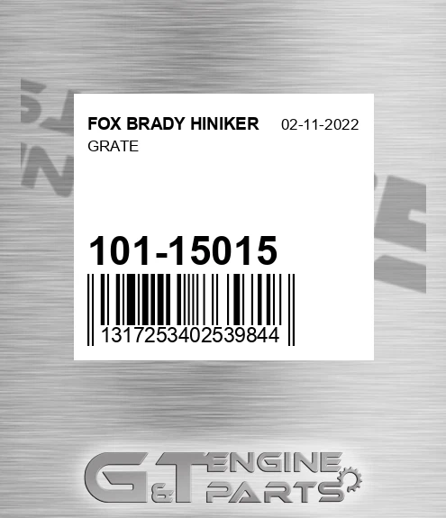 101-15015 Grate for FOX BRADY HINIKER