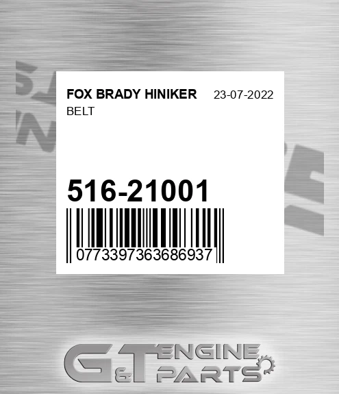 516-21001 Belt for FOX BRADY HINIKER