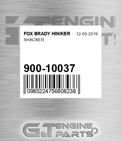 900-10037 Shacker for FOX BRADY HINIKER