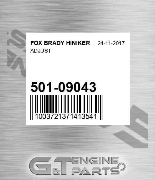 501-09043 Adjust for FOX BRADY HINIKER