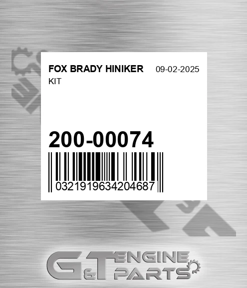 200-00074 Kit for FOX BRADY HINIKER
