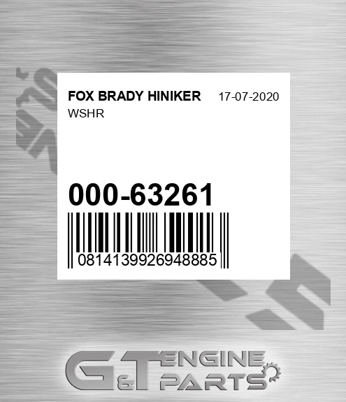 000-63261 Wshr for FOX BRADY HINIKER
