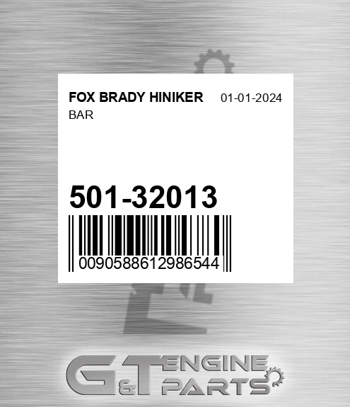 501-32013 Bar for FOX BRADY HINIKER
