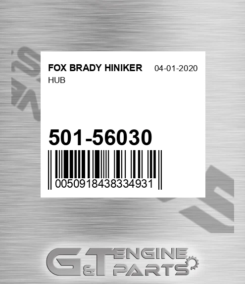 501-56030 Hub for FOX BRADY HINIKER