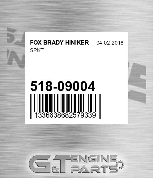 518-09004 Spkt for FOX BRADY HINIKER