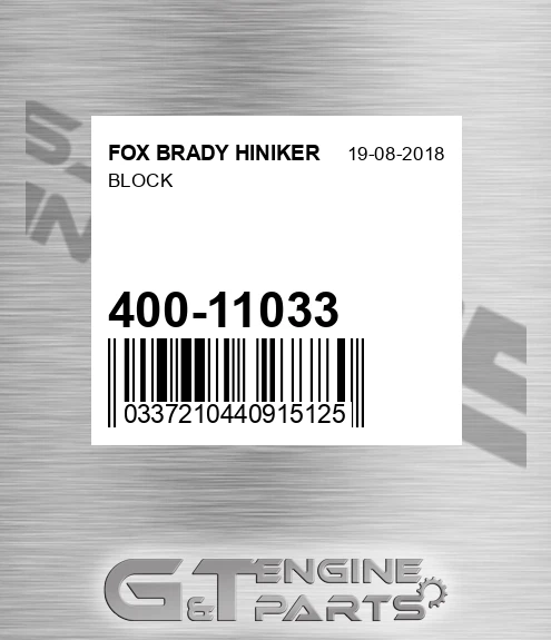 400-11033 Block for FOX BRADY HINIKER