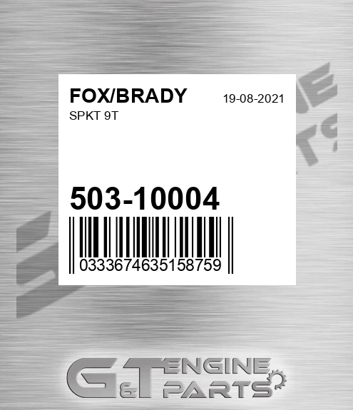 503-10004 Spkt 9t