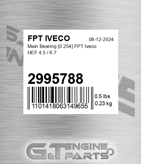 2995788 Main Bearing [0.254] Nef 4.5 / 6.7