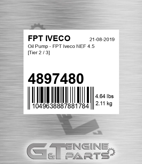 4897480 FPT IVECO Oil Pump - Fpt Iveco Nef 4.5 [tier 2 / 3]